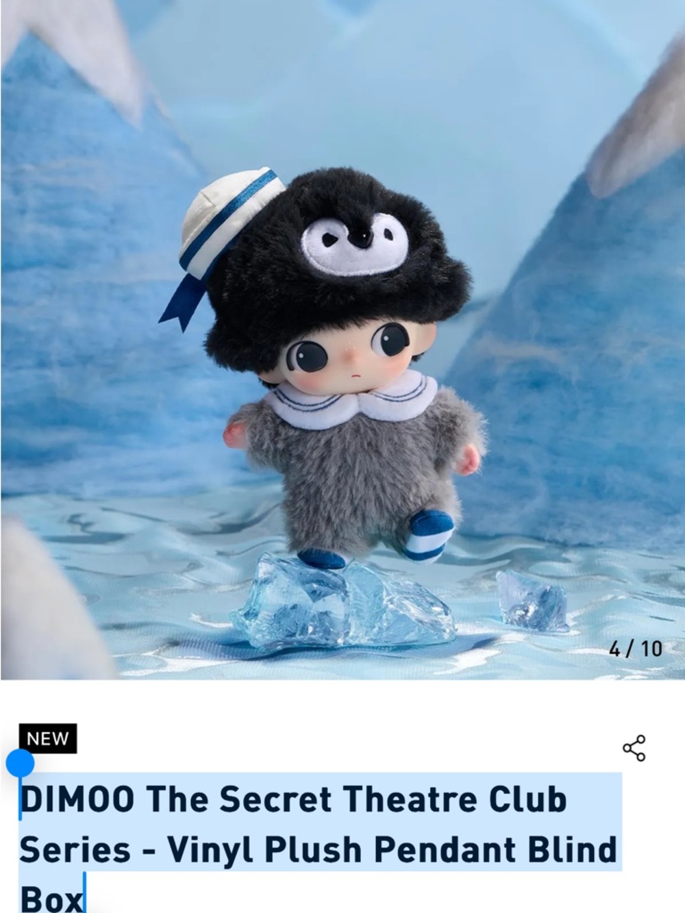 DIMOO The Secret Theatre Club - Vinyl Plush Pendant  confirmed CHUBBY PENGUIN